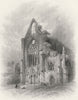 WALES. Tintern Abbey, West Front-Bartlett c1860 old antique print picture
