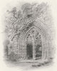 WALES. Cloister, Sacristy, Tintern Abbey-Bartlett c1860 old antique print