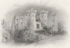 WALES. Gateway Towers, Raglan Castle-Bartlett c1860 old antique print picture