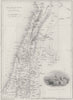 ISRAEL. Map of Palestine with Syria 1847 old antique vintage plan chart