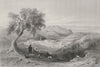 ISRAEL. Nazareth, Plain of Esdraelon-Bartlett 1847 old antique print picture