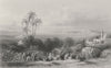 ISRAEL. Plain of Esdraelon, from Jenin-Bartlett 1847 old antique print picture