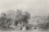 ISRAEL. Arab Camp, Mount Tabor-Bartlett 1847 old antique vintage print picture