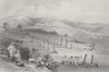 ISRAEL. Colonnade, Sebaste, Samaria-Bartlett 1847 old antique print picture
