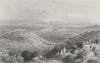 ISRAEL. Gibeon, from Neby Samwil-Bartlett 1847 old antique print picture
