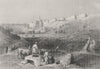 ISRAEL. Lower pool of Gihon, Jerusalem-Bartlett 1847 old antique print picture