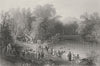 ISRAEL. Greek Bathing Place, River Jordan-Bartlett 1847 old antique print