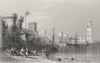 GREECE. Harbour of Rhodes-Bartlett 1847 old antique vintage print picture