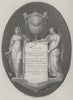 LONDON. Lady Erskine monument, Hampstead Church 1814 old antique print picture