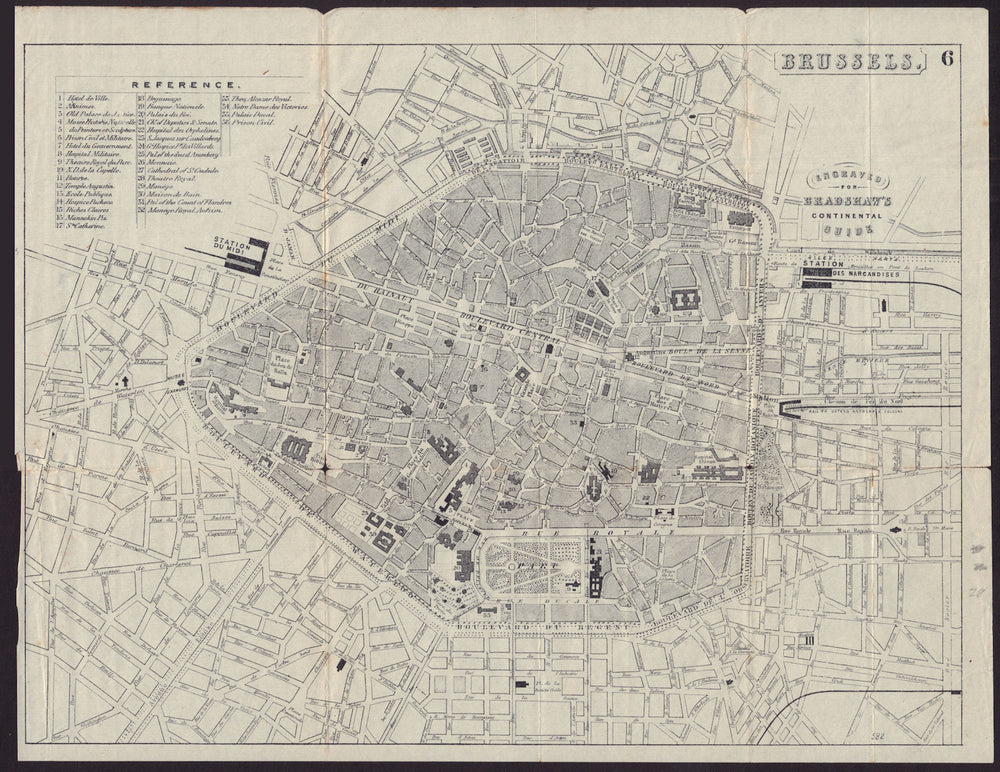 BRUSSELS. Brussel. Bruxelles. town city plan 1882 old antique map chart