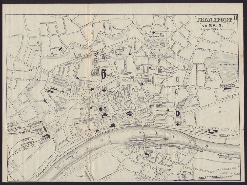 GERMANY. Frankfurt am Main. town city plan 1882 old antique map chart