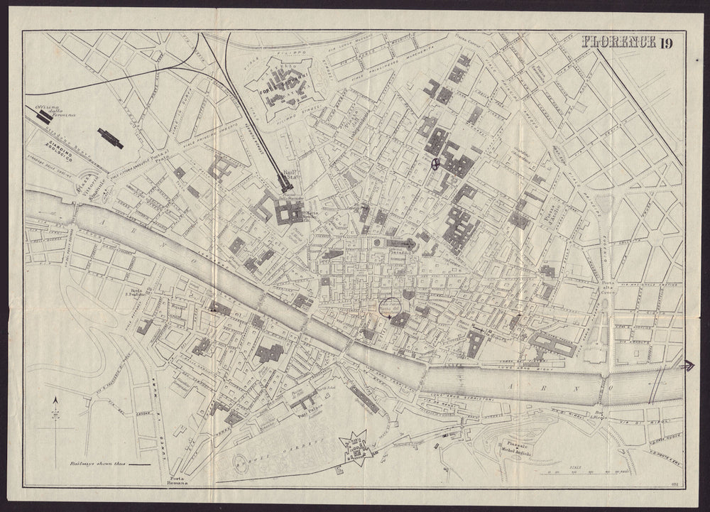 ITALY. Florence. Firenze. town city plan 1882 old antique map chart