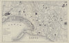 ITALY. Genoa. town city plan 1882 old antique vintage map chart