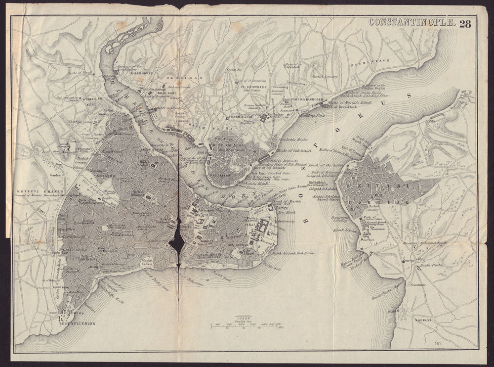 TURKEY. Constantinople. Istanbul. town city plan 1882 old antique map chart