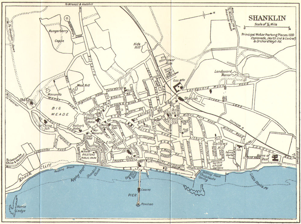 SHANKLIN vintage town/city plan. Isle of Wight. WARD LOCK c1961 old map