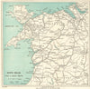 NORTH WALES Cycle & motor routes Snowdonia Montgomery Denbigh c1928 old map