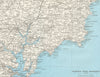 CORNWALL Roseland coast Falmouth Truro Mevagissey St Mawes Carrick Rds 1971 map