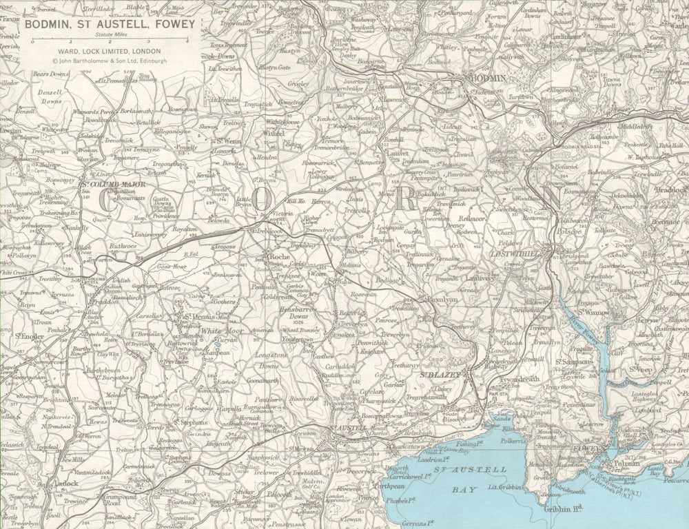 CORNWALL. Bodmin St Austell Fowey Lostwithiel St Columb. WARD LOCK 1971 map