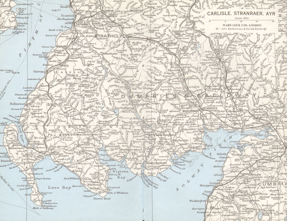 DUMFRIES Strathclyde Carlisle Stranraer Ayr Solway Firth Galloway 1975 old map