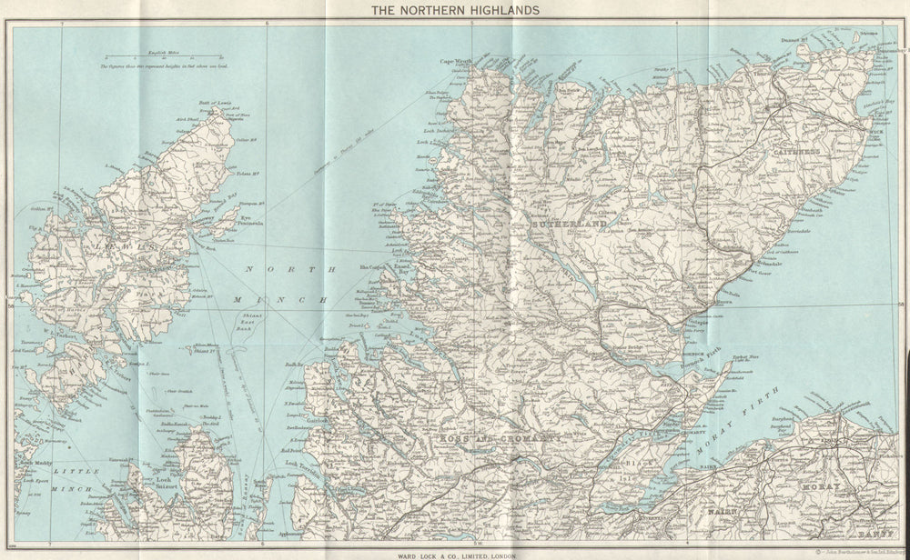 NORTHERN HIGHLANDS. Sutherland Ross & Cromarty Lewis Caithness Scotland 1964 map