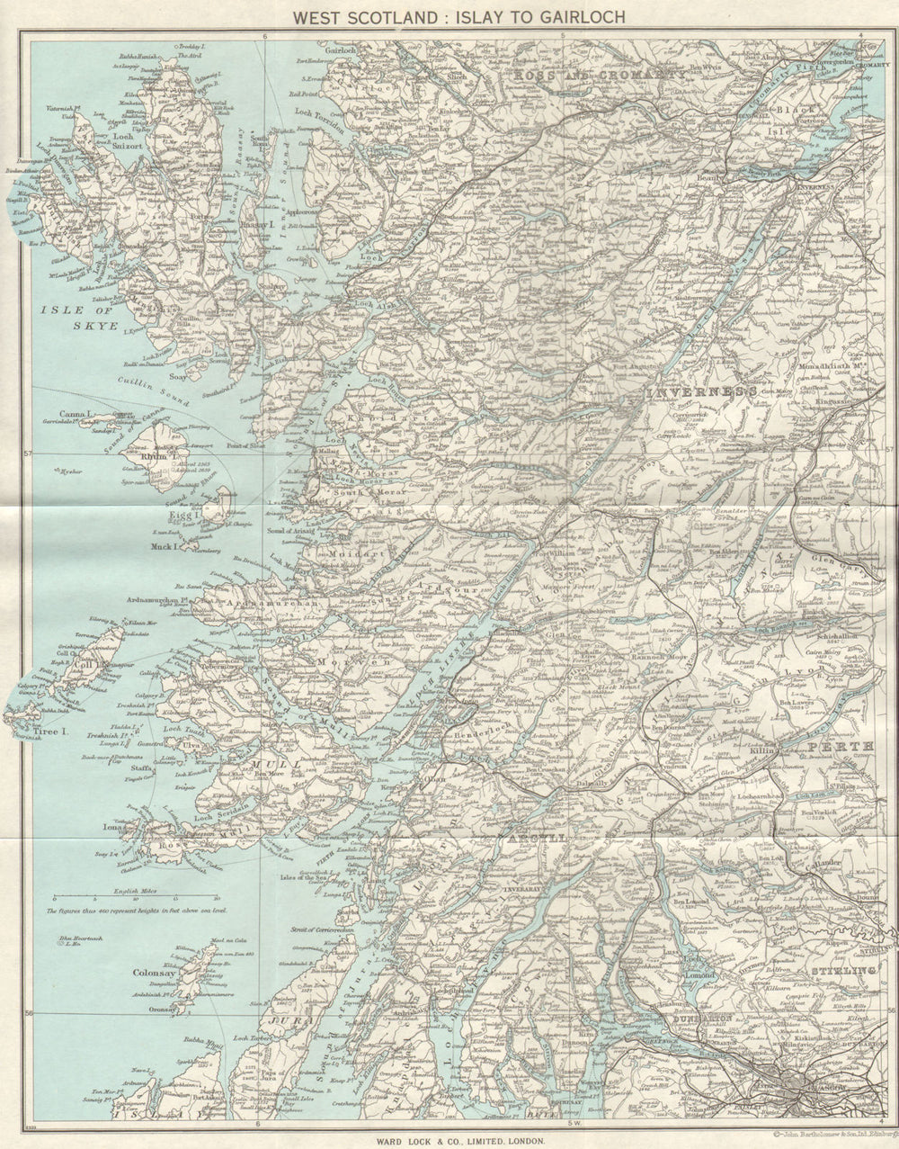 WESTERN SCOTLAND. Skye Mull Highlands Inverness-shire. WARD LOCK 1964 old map