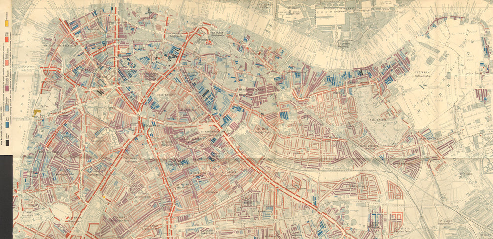 S LONDON Charles Booth poverty map Bermondsey Lambeth Rotherhithe Borough 1902