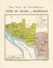 BORDEAUX WINE. Vins de Bordeaux - Côtes de Bourg - Bourgeais. Larmat 1949 map