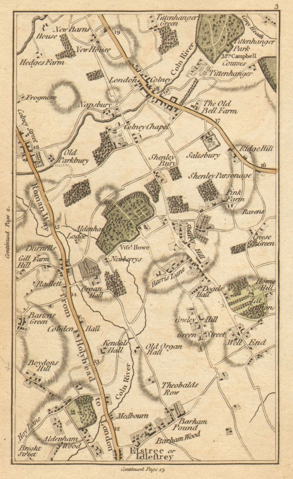 BOREHAMWOOD. Elstree,London Colney Street,St Albans,Radlett,Shenley 1786 map