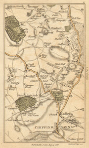 POTTERS BAR. Barnet,Welham Green,Monken Hadley,Borehamwood,N/S Mimms 1786 map