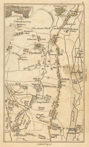ENFIELD. Cheshunt, Waltham Cross, Waltham Abbey, Wormley, Goff's Oak 1786 map