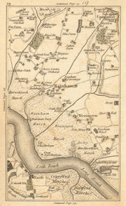 HORNCHURCH.Upminster,Erith,Rainham,Dagenham,Purfleet,Dartford 1786 old map