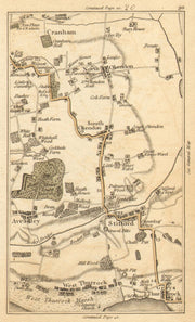 THURROCK. Aveley,Cranham,Ockendon,Grays,Stifford,Upminster,Lakeside 1786 map