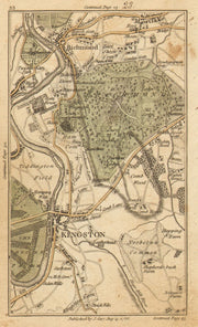 RICHMOND-UPON-THAMES.Kingston,Surbiton,Mortlake,Twickenham,Hampton 1786 map