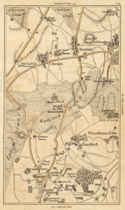 SUTTON. Carshalton, Cheam, Woodmansterne, Banstead, Chipstead, Ewell 1786 map