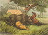 INDIA. Rhinoceros attacking horses. Hunters climbing tree. Tent (Orme)  1814
