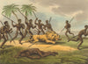 EAST AFRICA. Caffres Negroes Xhosa hunting Lion sagayes spear (Orme)  1814