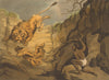 SOUTH AFRICA. Hottentot Khoikhoi killing lion with krosse cloak (Orme)  1814