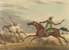 ARABIA. Arabs hunting Ostriches on horseback with stick (Edward Orme)  1814