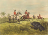 INDIA. Hog- hunting on horses- a boar at bay (Field Sports- Orme)  1814 print