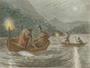 LAKE ONTARIO. Mississaugas Indians torchlight fishing (Edward Orme)  1814