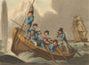 WHALING 1. Ship's boat approaching whale (Field Sports- Edward Orme)  1814