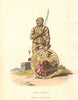 CHINA. A Soldier of Infantry. Striped dress. Shield. ALEXANDER  1814 print