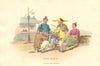 CHINA. Group of Children eating their meal. Rice bowls. ALEXANDER  1814 print