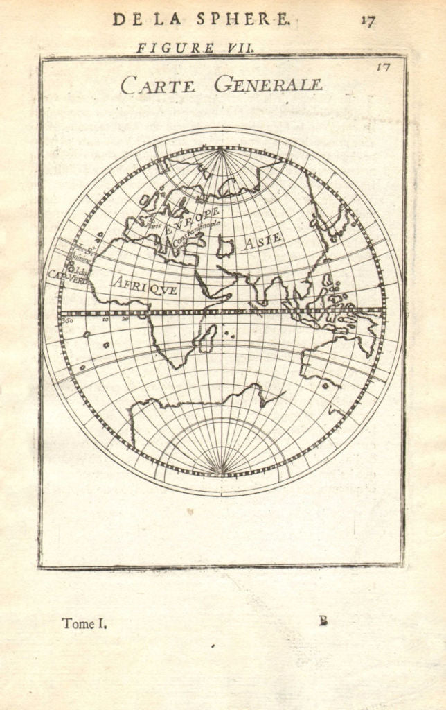 EASTERN HEMISPHERE 'Carte Generale'. Australia coast incomplete. MALLET 1683 map