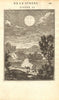 MAN IN THE MOON. Moon. Moon in the night sky. MALLET 1683 old antique print