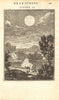 MAN IN THE MOON. Moon. Moon in the night sky. MALLET 1683 old antique print