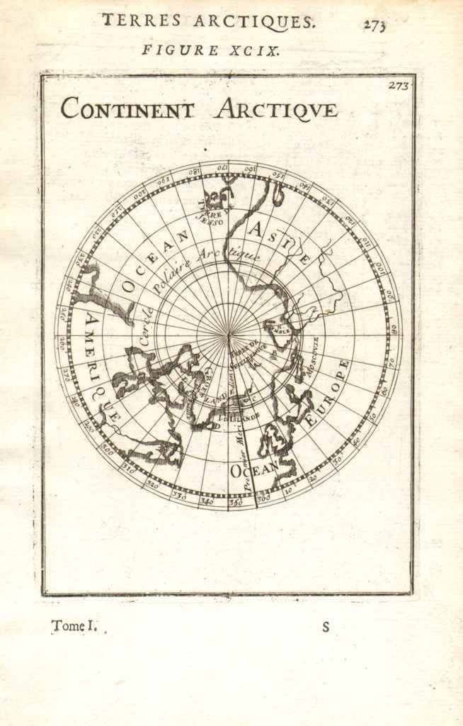 ARCTIC. Terres Arctiques. Continent Arctique. North Pole. MALLET 1683 old map