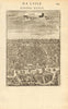 INDIA. Bird's eye view of Goa. Map. Ships. Decorative. MALLET 1683 old