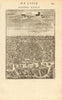 INDIA. Bird's eye view of Goa. Map. Ships. Decorative. MALLET 1683 old