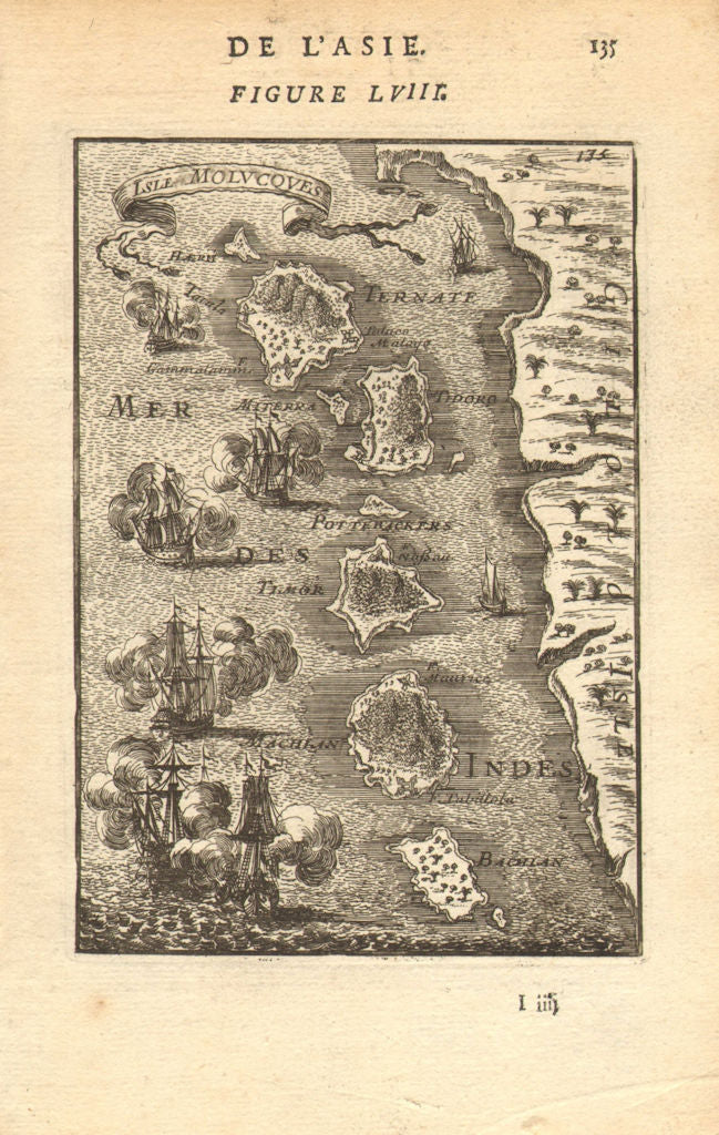 NORTH MALUKU MOLUCCAS. Ternate Halmahera Tidore Makian Bacan. MALLET 1683 map